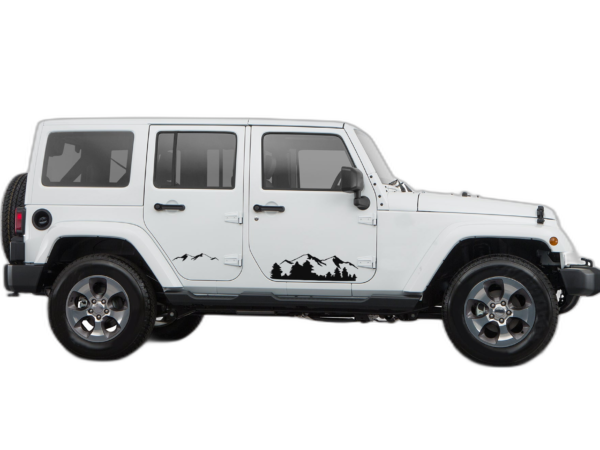 Mountain door decals graphics compatible with Jeep Wrangler JK