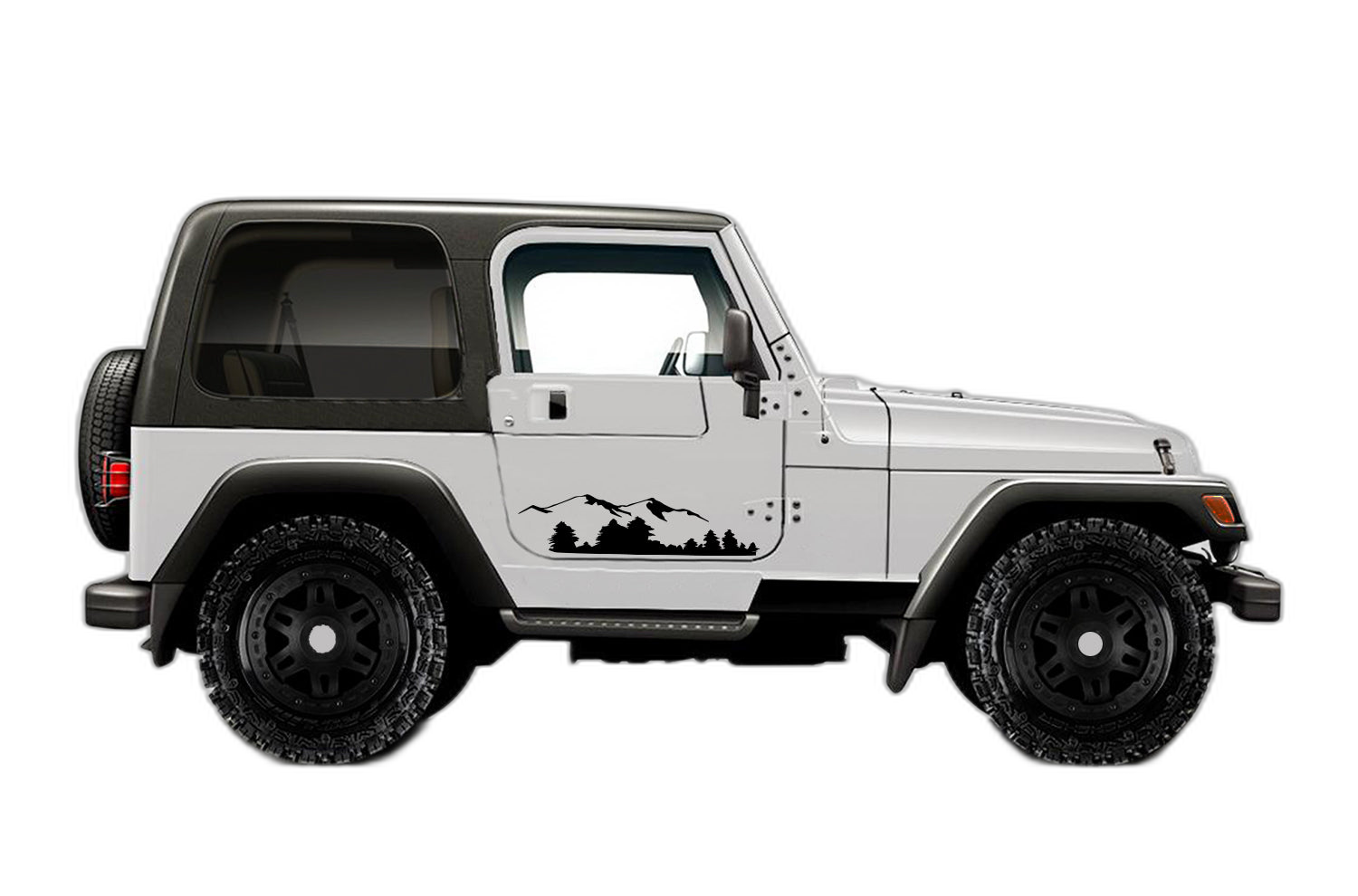 Mountain door decals graphics compatible with Jeep Wrangler TJ