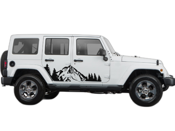 Mountain Forest Door Decals Graphics for Jeep Wrangler JK