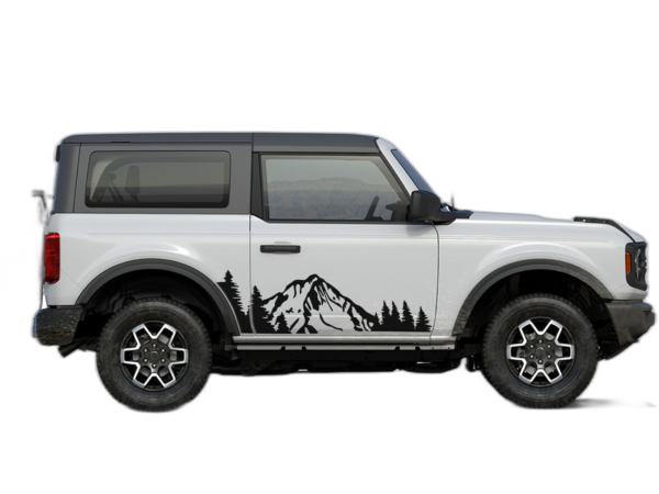 Mountain Forest Door Side Decals Graphics for Ford Bronco 2 Doors