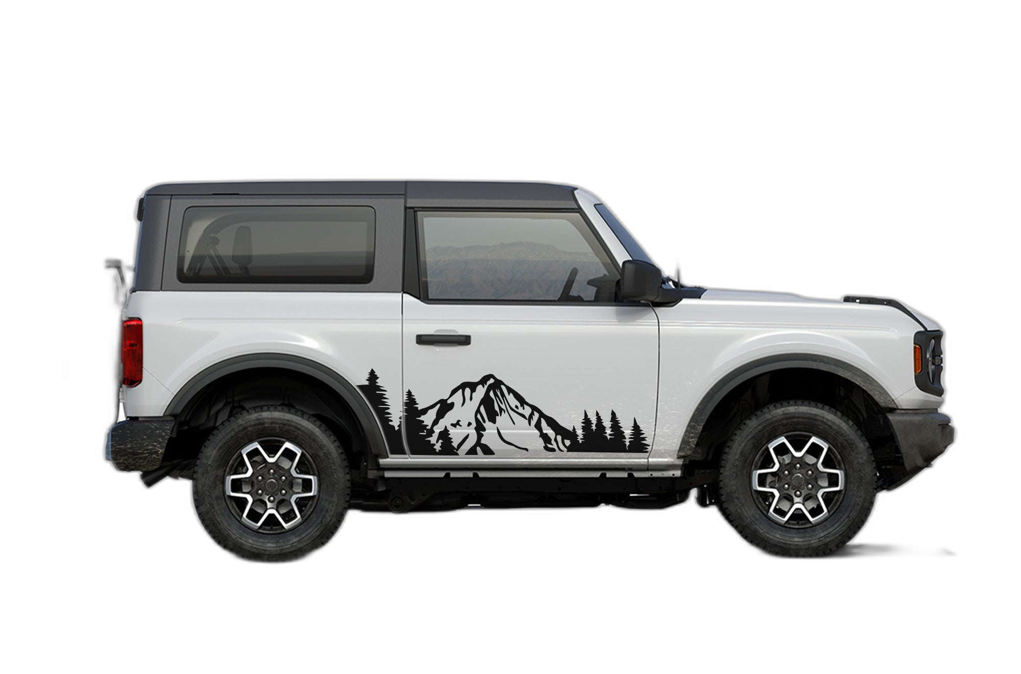 Mountain Forest Door Side Decals Graphics for Ford Bronco 2 Doors