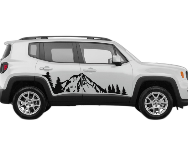 Mountain forest door side graphics decals compatible with Jeep Renegade