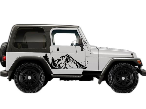Mountain forest side decals graphics compatible with Jeep Wrangler TJ