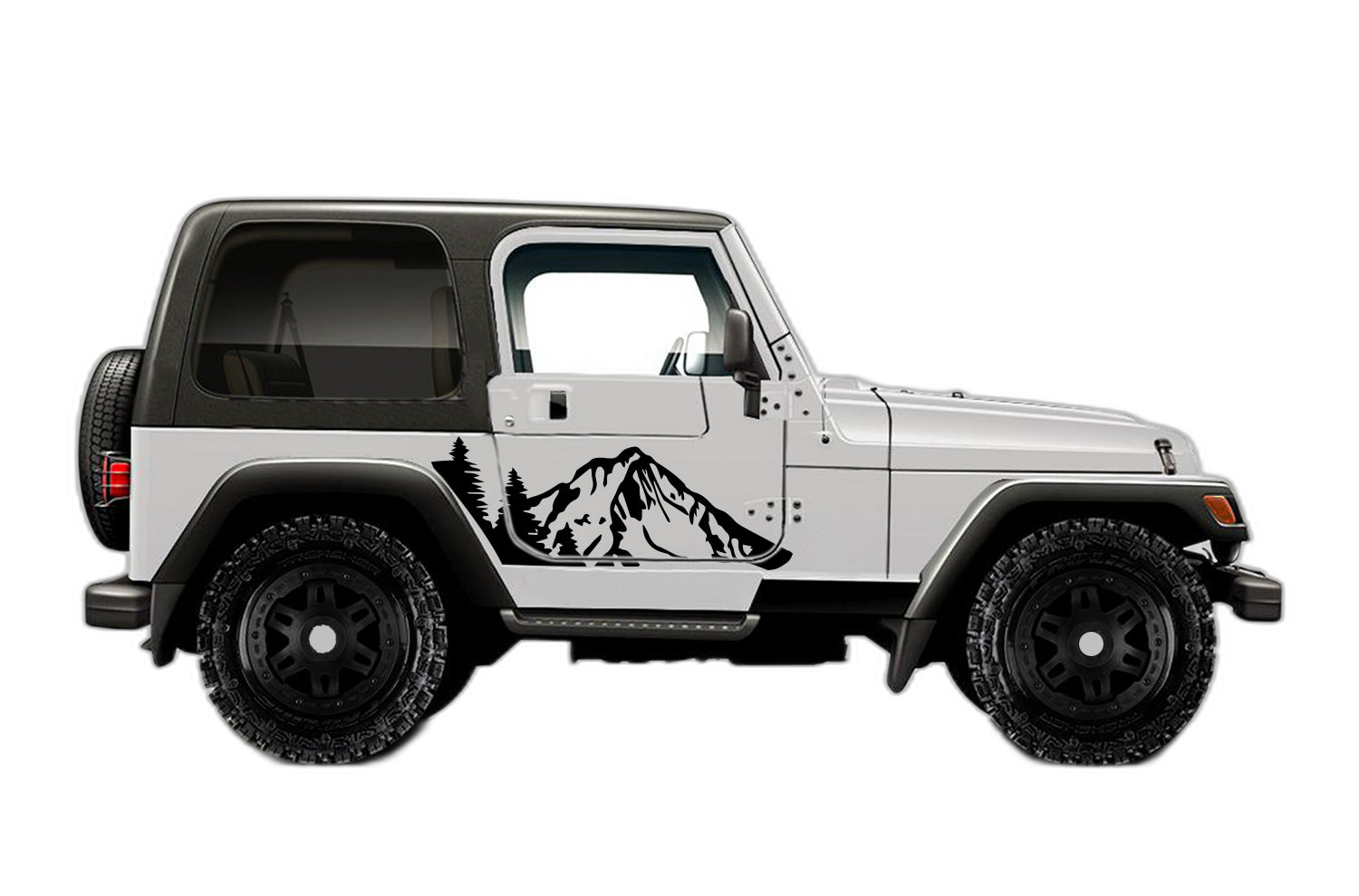Mountain forest side decals graphics compatible with Jeep Wrangler TJ