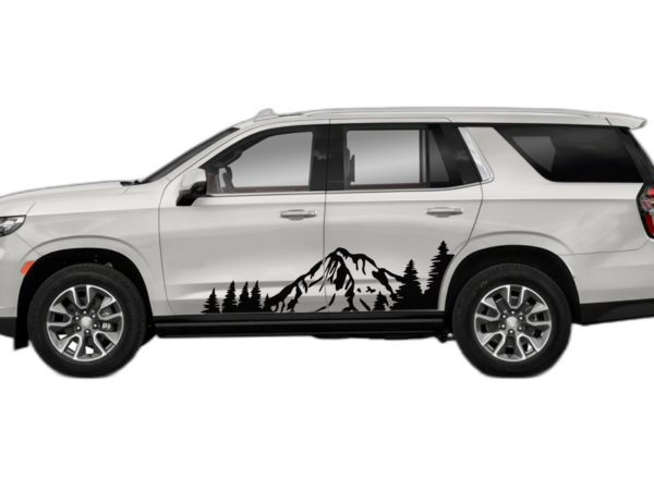 Mountain forest side graphics decals compatible with Chevrolet Tahoe