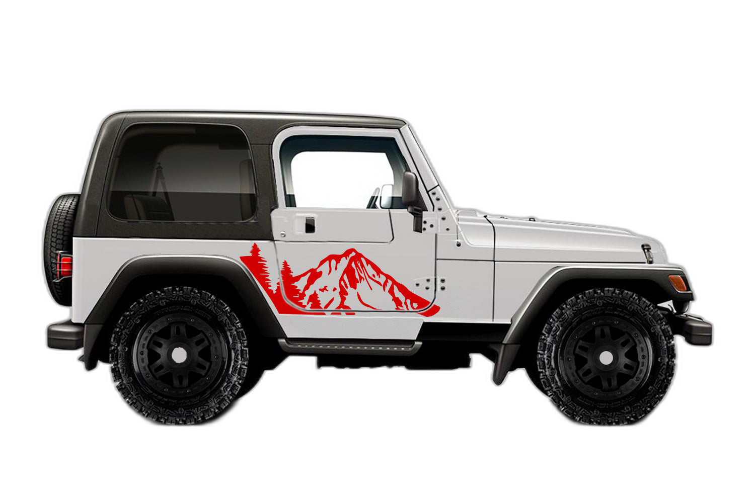 Mountain forest side decals graphics compatible with Jeep Wrangler TJ - Image 2