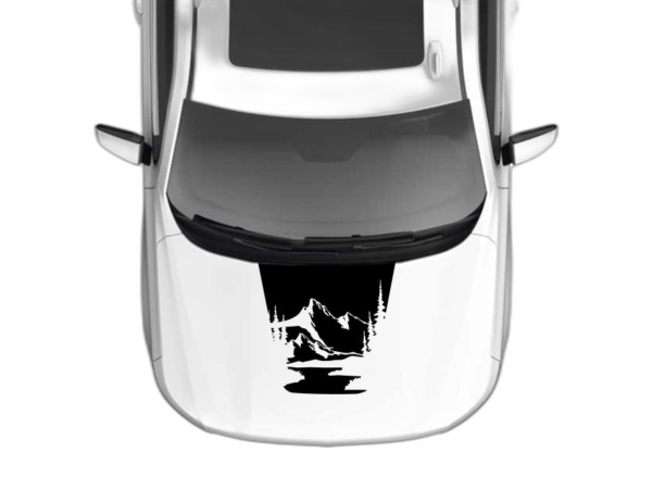 Mountain lake hood decals graphics compatible with Chevrolet Tahoe
