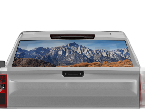 Mountain Perforated Rear Window Decal Graphics for Chevrolet Silverado