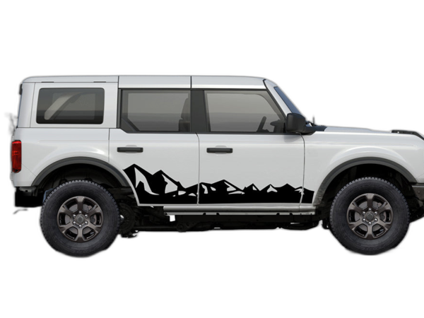 Mountain range side graphics decals compatible with Ford Bronco