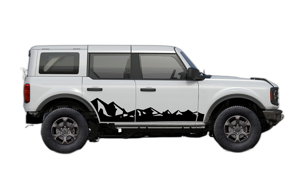 Mountain range side graphics decals compatible with Ford Bronco