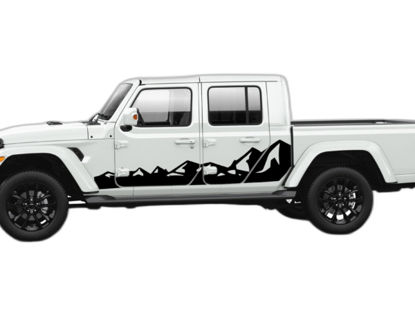 Mountain range side graphics decals compatible with Jeep Gladiator JT