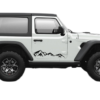 Mountain range side graphics decals compatible with Jeep Wrangler JL 2 doors