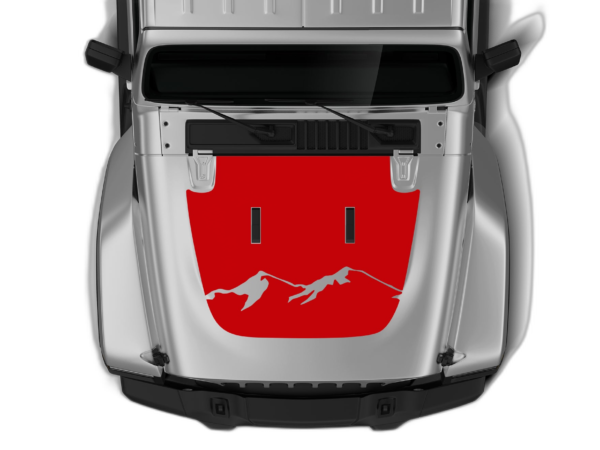 Mountain style hood graphics decals compatible with Wrangler JL