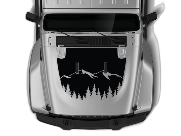 Mountain trees hood graphics decals compatible with Jeep Gladiator JT