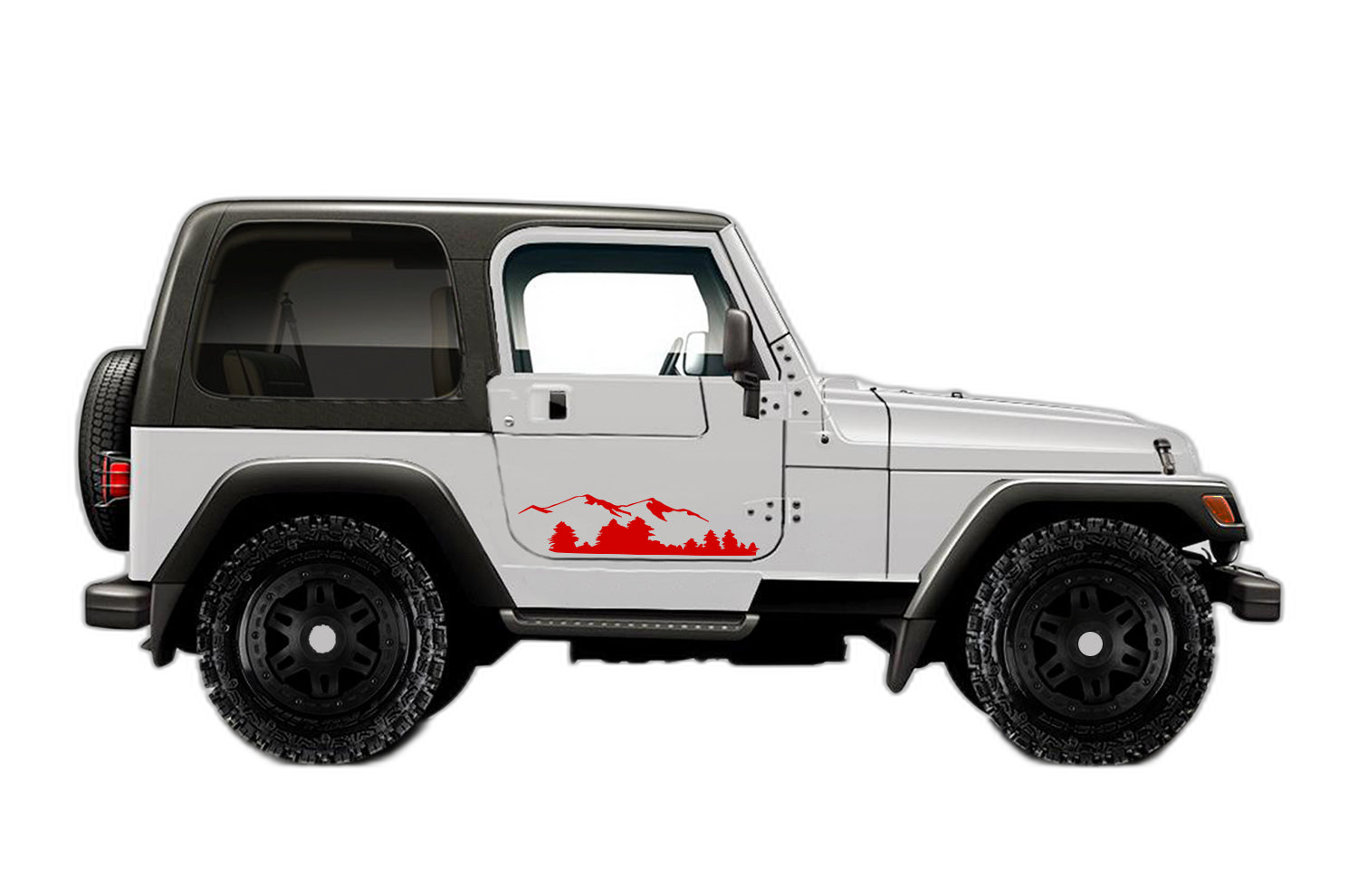 Mountain door decals graphics compatible with Jeep Wrangler TJ - Image 2