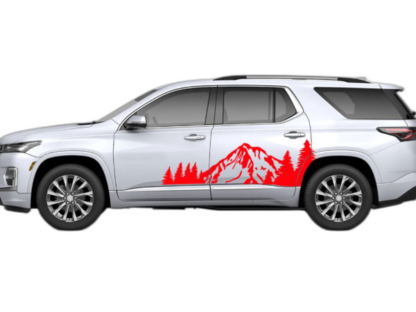 Mountain forest side graphics decals compatible with Chevrolet Traverse 2018-2023