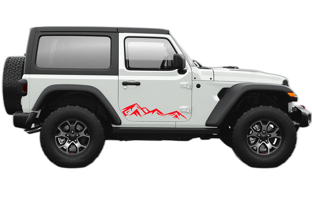 Mountain range side graphics decals compatible with Jeep Wrangler JL 2 doors - Image 3