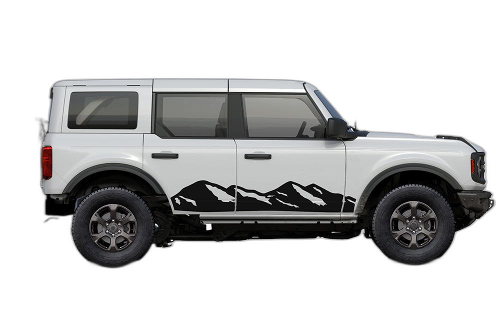 Mountains side decals graphics compatible with Ford Bronco