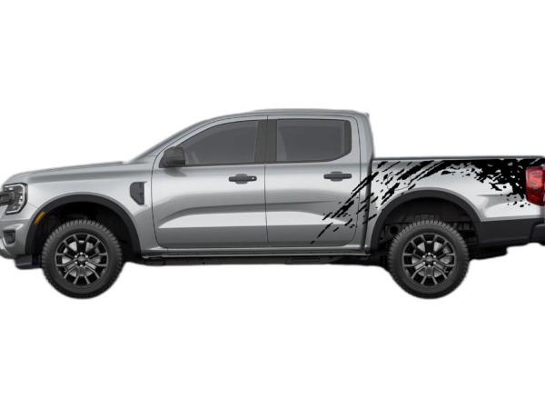 Mud splash bed decals and side graphics compatible with Ford Ranger