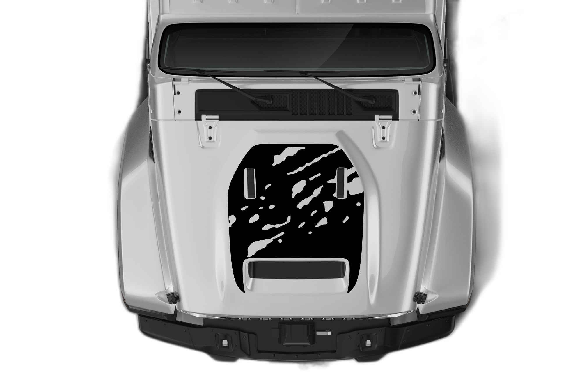 Mud splash hood graphics decals compatible with Jeep Gladiator JT Mojave