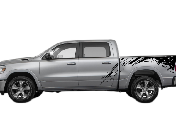 Mud splash side bed decals graphics compatible with Dodge Ram