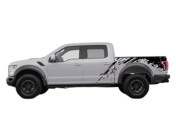 Mud splash side bed decals graphics compatible with Ford F150 Raptor 2017-2020