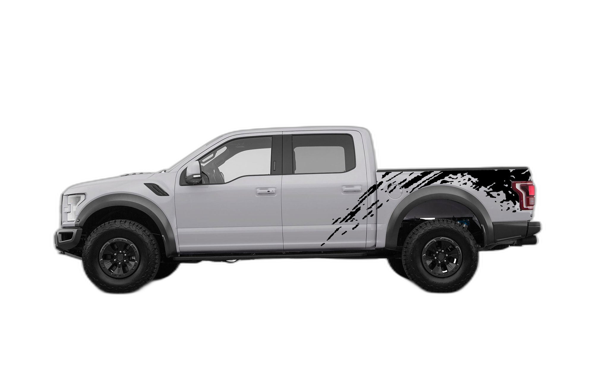 Mud splash side bed decals graphics compatible with Ford F150 Raptor 2017-2020