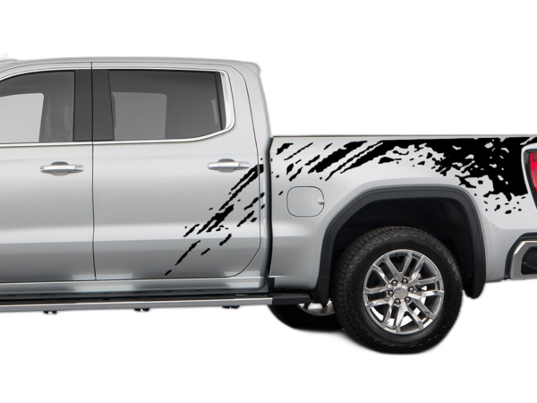 Mud splash side bed decals graphics compatible with GMC Sierra