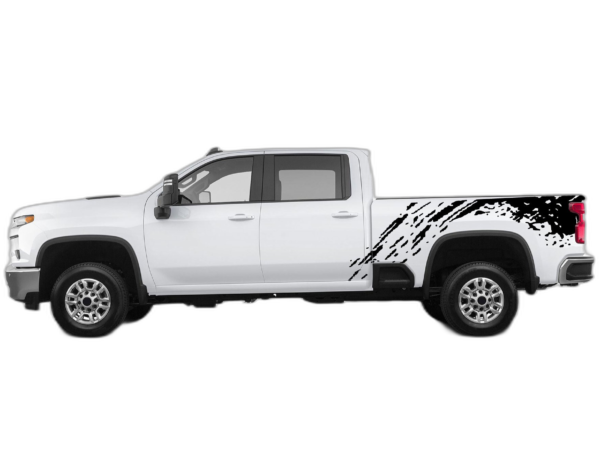 Mud Splash Bed Side Decals Graphics for Chevrolet Silverado 2500HD