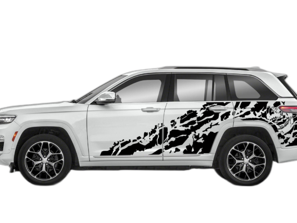 Nightmare shredded side decals graphics compatible with Jeep Grand Cherokee