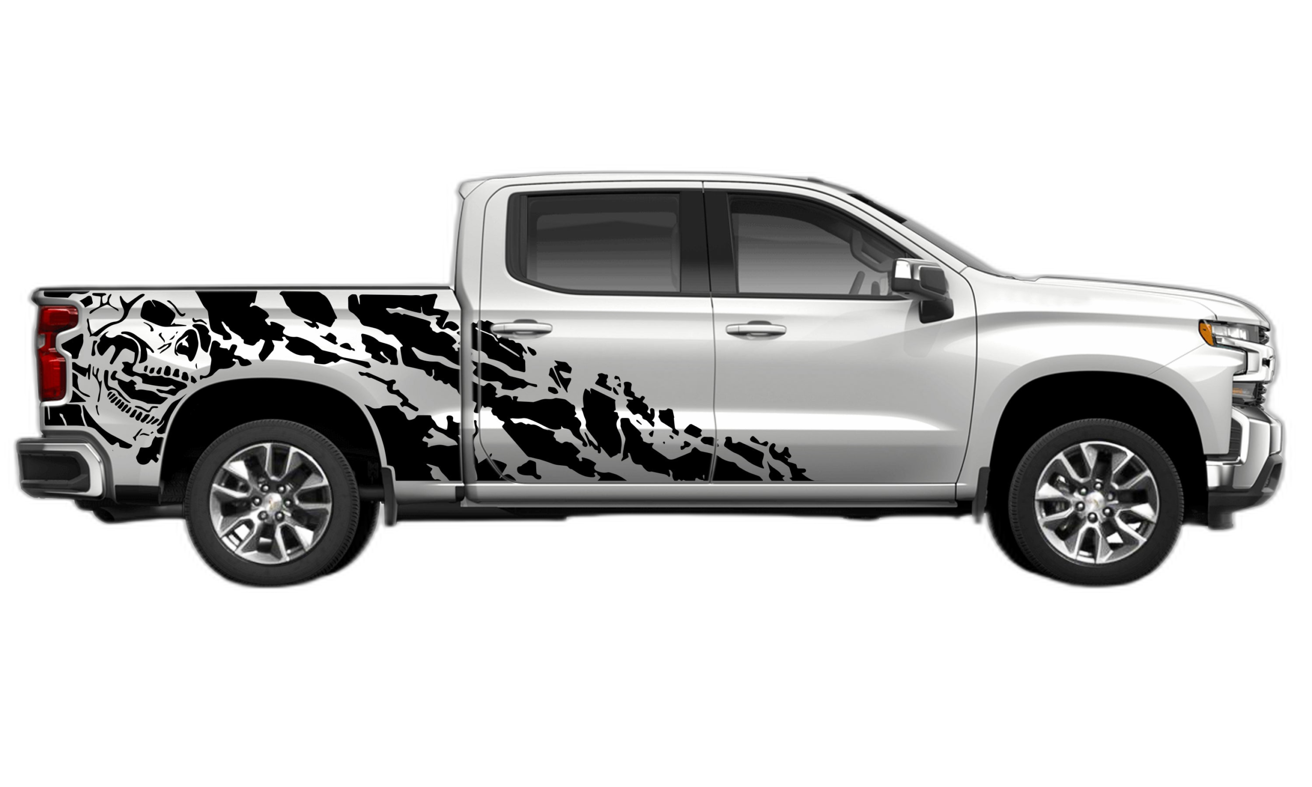 Nightmare shredded side decals graphics compatible with Chevrolet Silverado