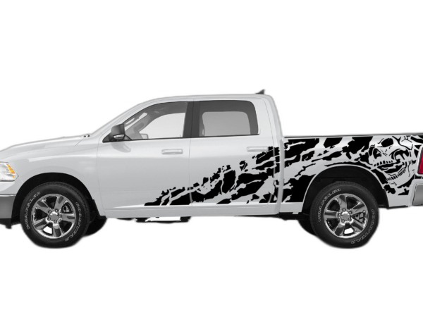 Nightmare shredded side decals graphics compatible with Dodge Ram 2009-2018