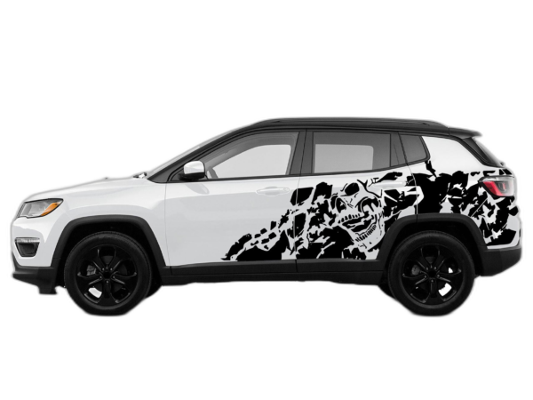 Nightmare shredded side graphics decals compatible with Jeep Compass 2018 - 2025
