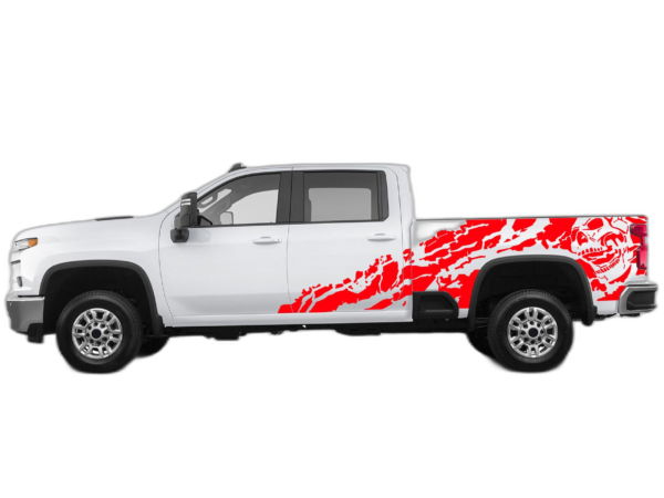 Nightmare shredded side decals graphics compatible with Chevrolet Silverado 2500HD