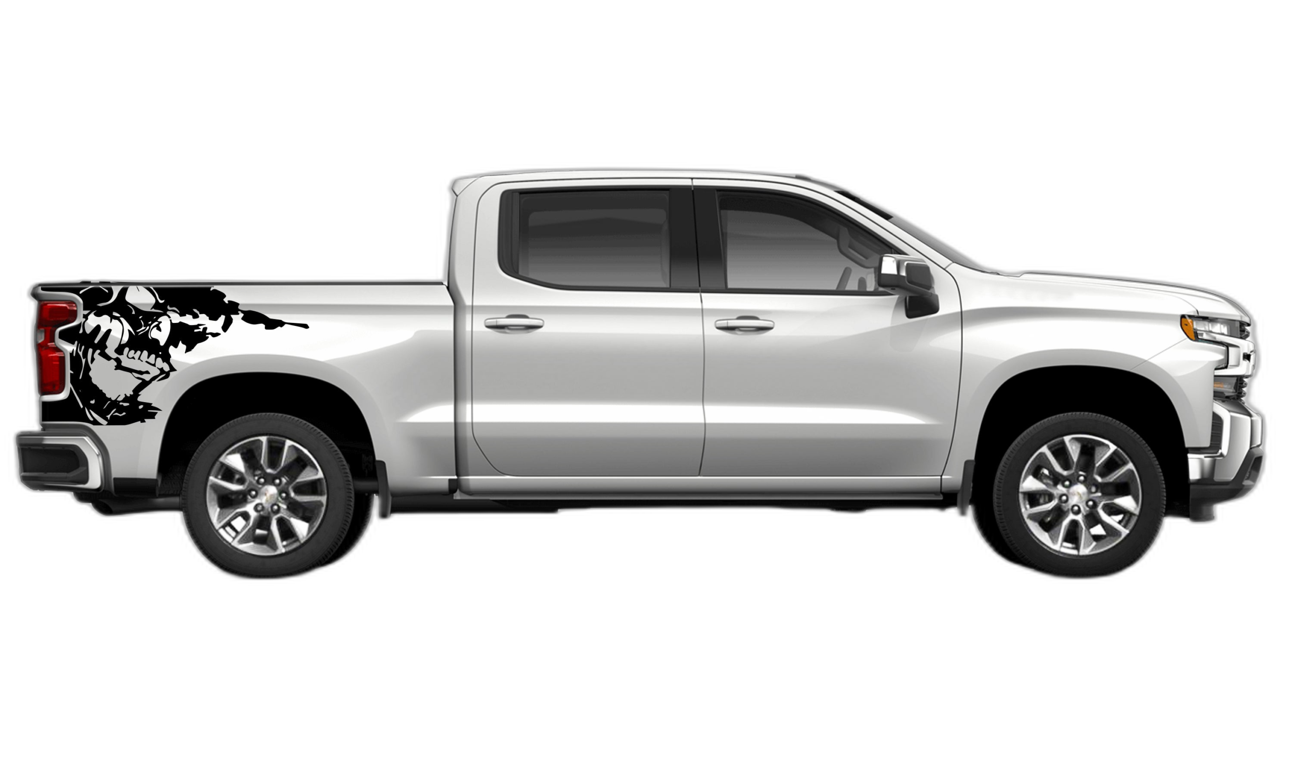 Nightmare side bed decals graphics compatible with Chevrolet Silverado