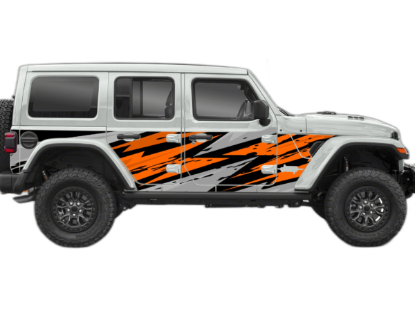 Orange Thunder Style Full Side Graphics for Wrangler JL