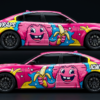💖🌟 Pink Monster & Stars Car Wrap - Fiercely Cute
