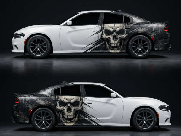 ⚪ Punisher Fractured Car Wrap - Justice in Pieces
