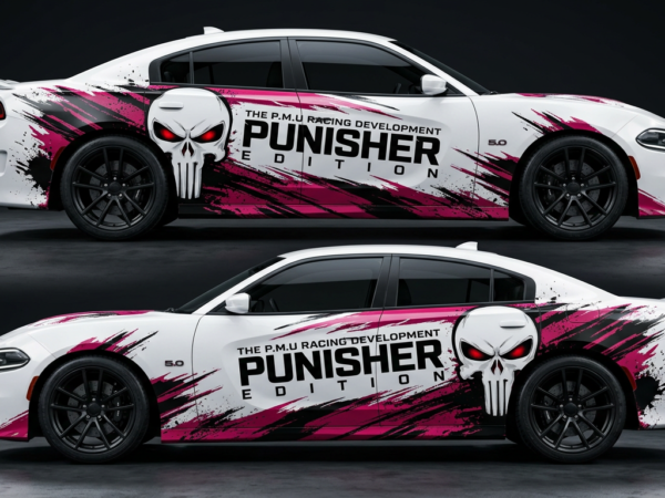 💀 Punisher Splatter Car Wrap - Unleash Vengeance
