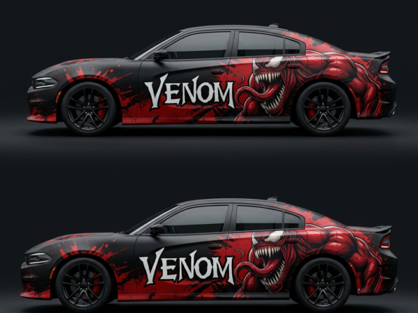 🩸 Red Venom Carnage Car Wrap