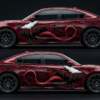 👅 Red Venom Face Car Wrap - Terrifying Visage