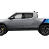 Retro hash stripes bed graphics decals compatible with Rivian R1T