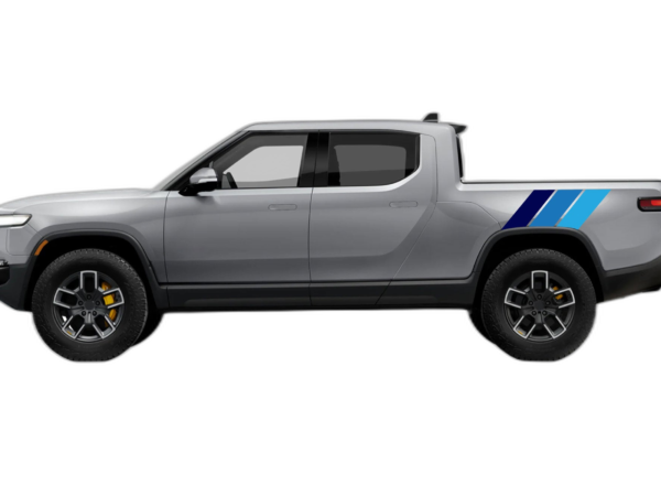 Retro hash stripes bed graphics decals compatible with Rivian R1T
