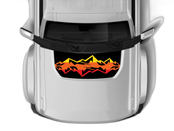 Retro mountain print hood graphics decals compatible with Ford Bronco