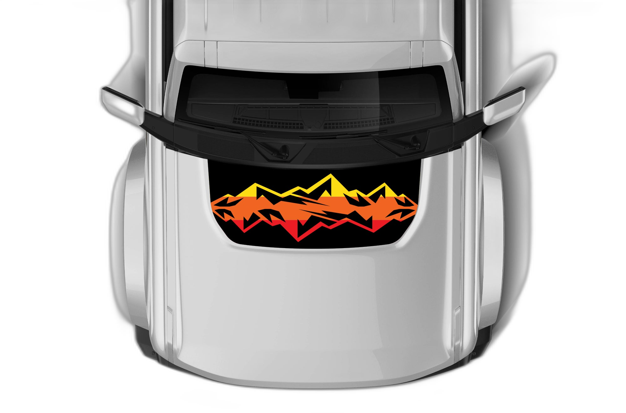 Retro mountain print hood graphics decals compatible with Ford Bronco