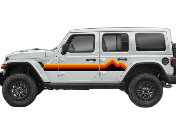 Retro Mountain Stripes Graphics for Jeep Wrangler JL