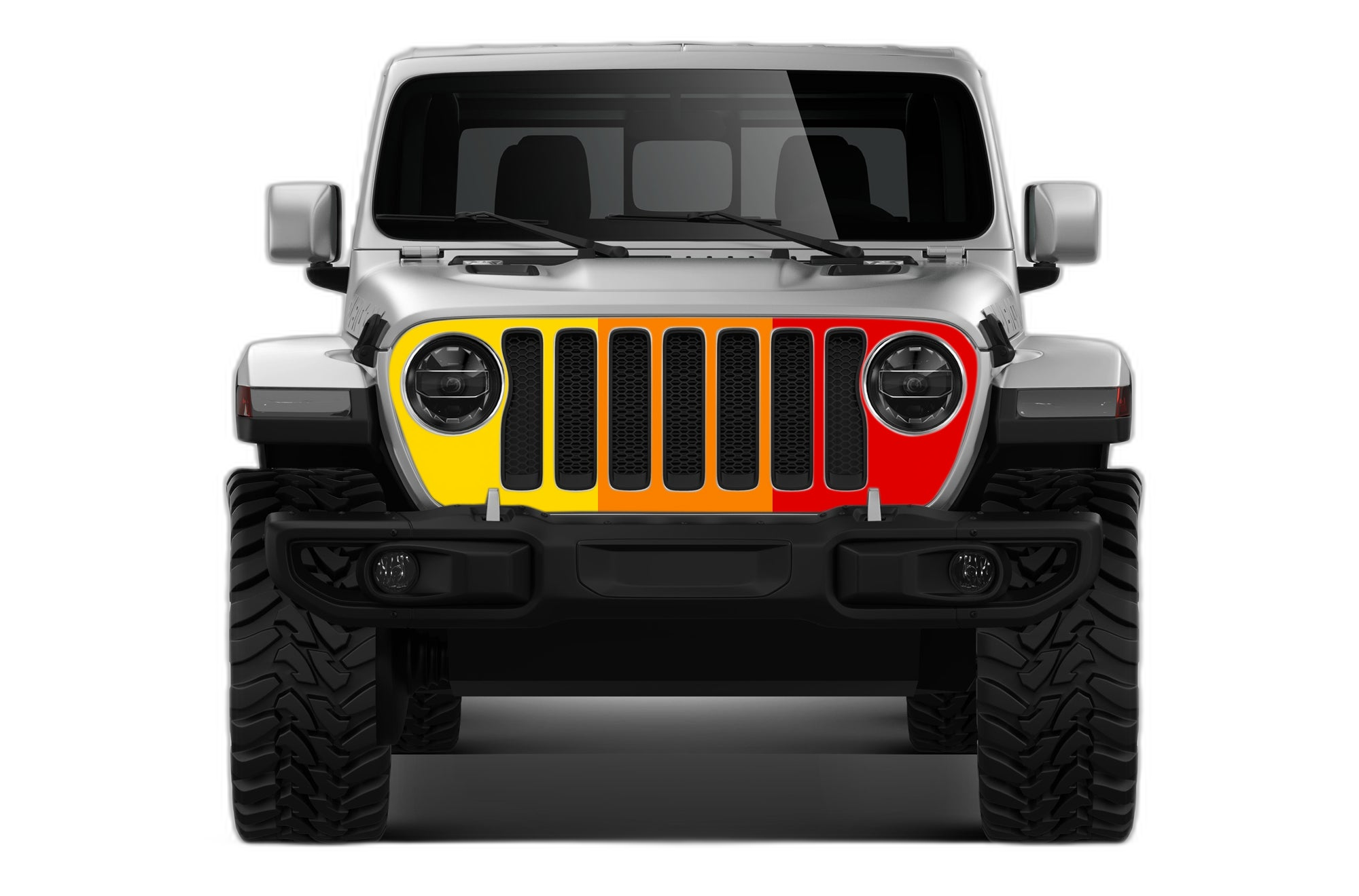 Retro print grille graphics decals compatible with Jeep Gladiator JT