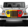Retro print grille graphics decals compatible with Jeep Wrangler TJ