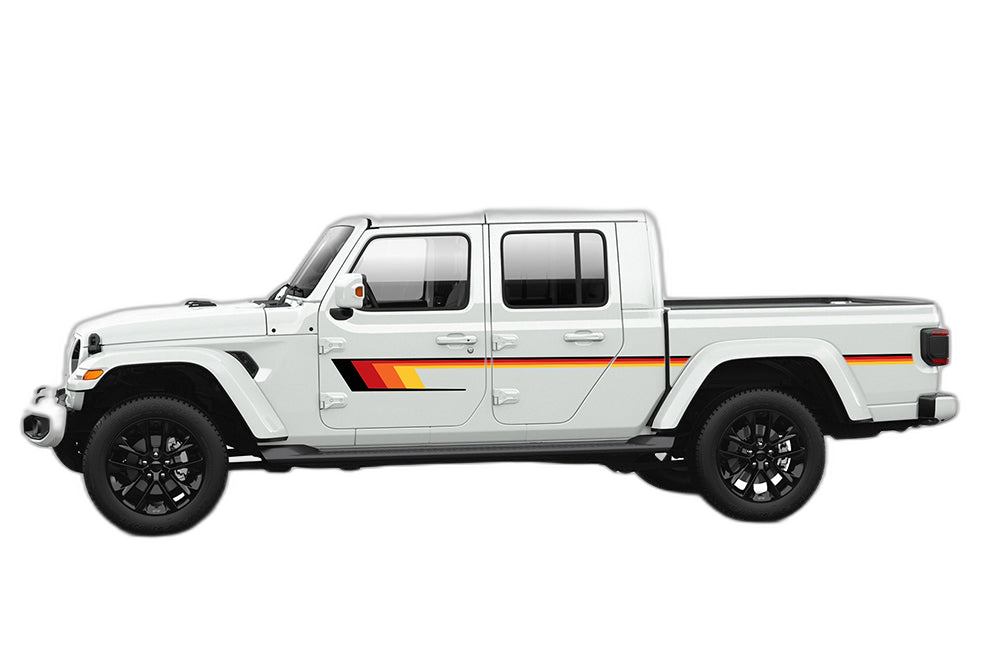 Retro series side graphics decals compatible with Jeep Gladiator JT