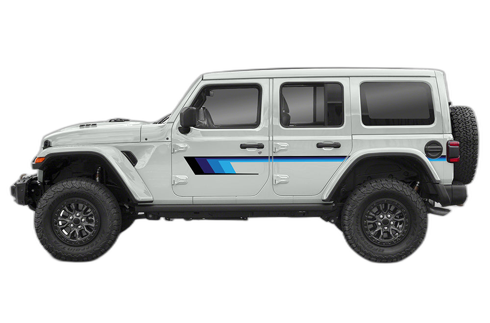 Retro series side graphics decals compatible with Jeep Wrangler JL